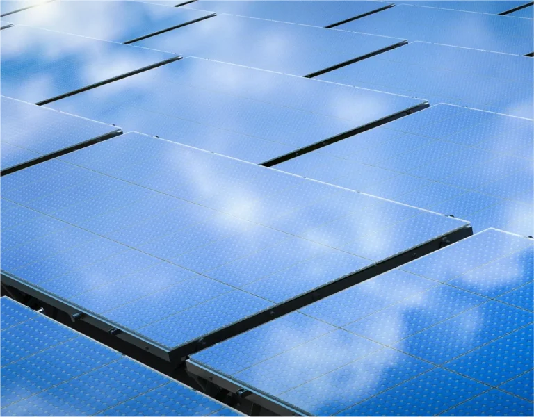 Solar Panels reflecting the sky